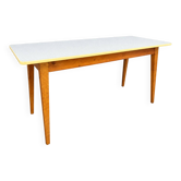 Large café table brasserie bistro Alsatian Art Deco Scandinavian wood