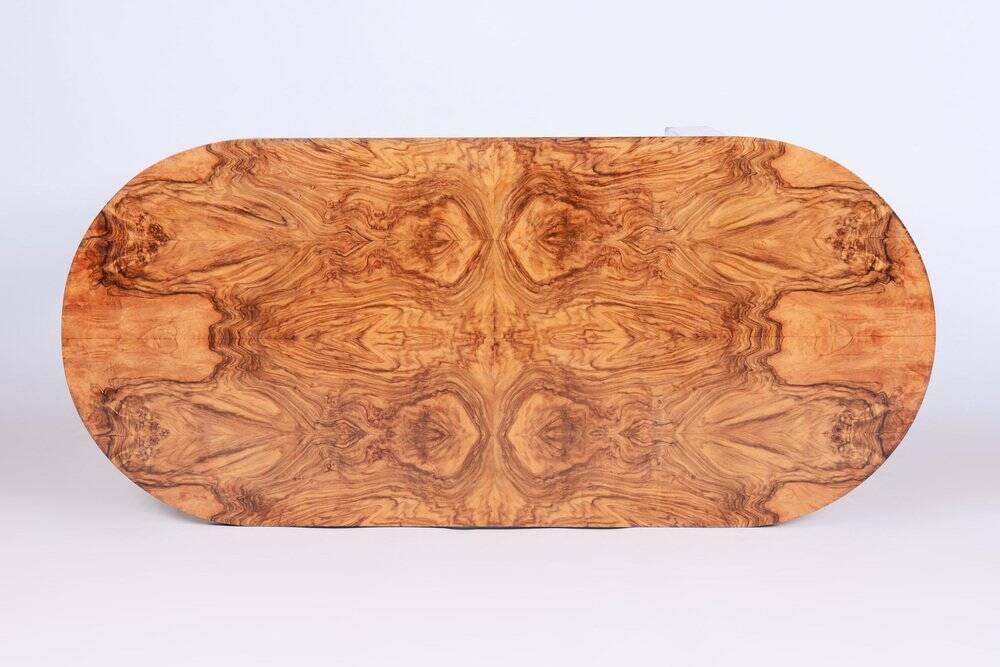 Czech Art Deco Table in Caucasian Walnut, 1930s