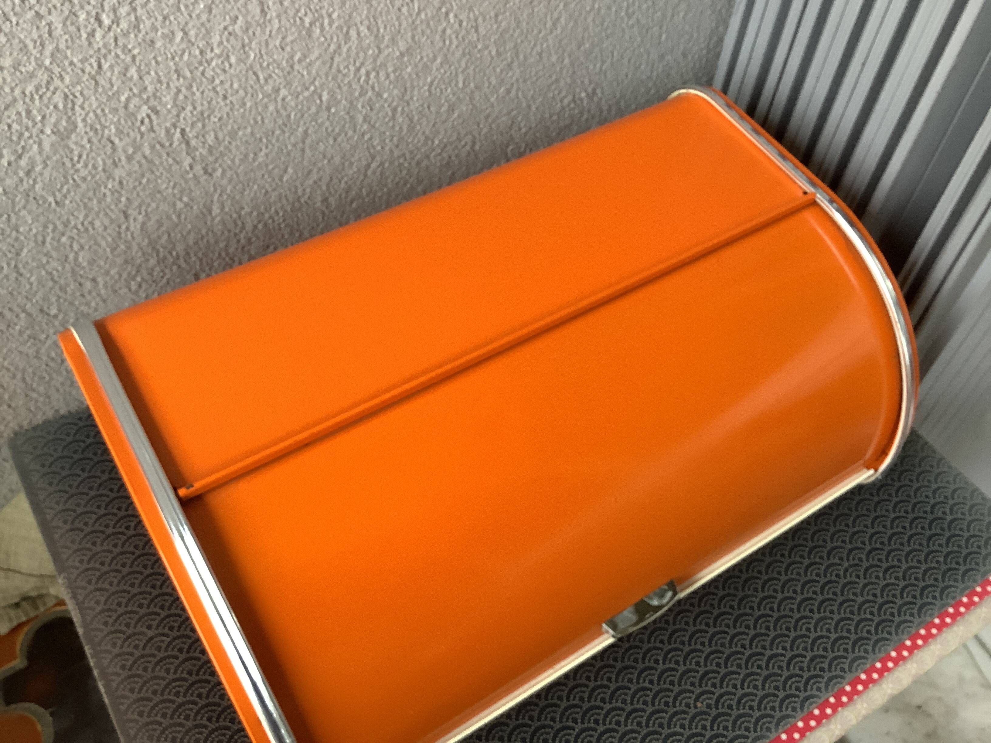 ヴィンテージ　レトロ　アンティークROSSIGNOL ブレッドケース オレンジ ヴィンテージ レトロ アンティークROSSIGNOL ブレッドケース