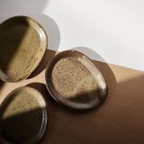 Trio of stoneware plates
