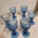 6 seventies/eighties stemmed glasses with fruity decoration