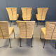 Vintage leather dining chairs, set of 6, 1980s