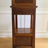 Vintage solid oak bedside table, 1 door, 1 drawer and 1 niche