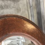 Swivel wooden mirror on stand