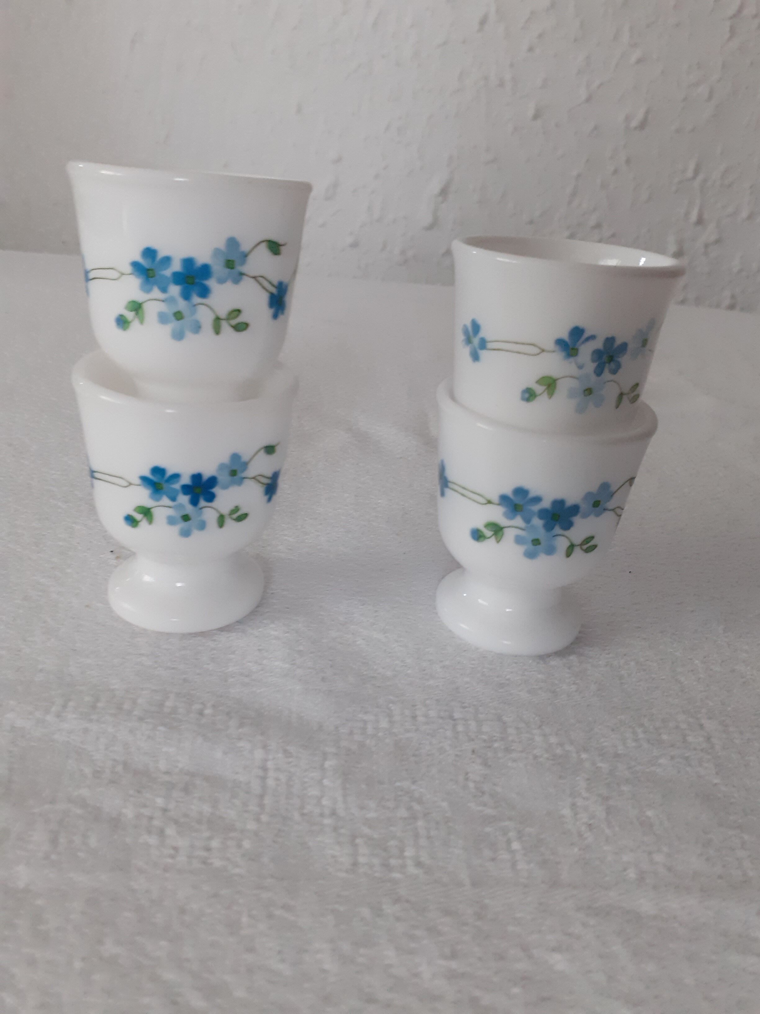 4 COQUETIERS decoration blue flowers arcopal veronica