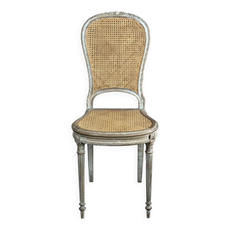 Chaise cannée de style Louis XVI patinée époque Napoléon III
