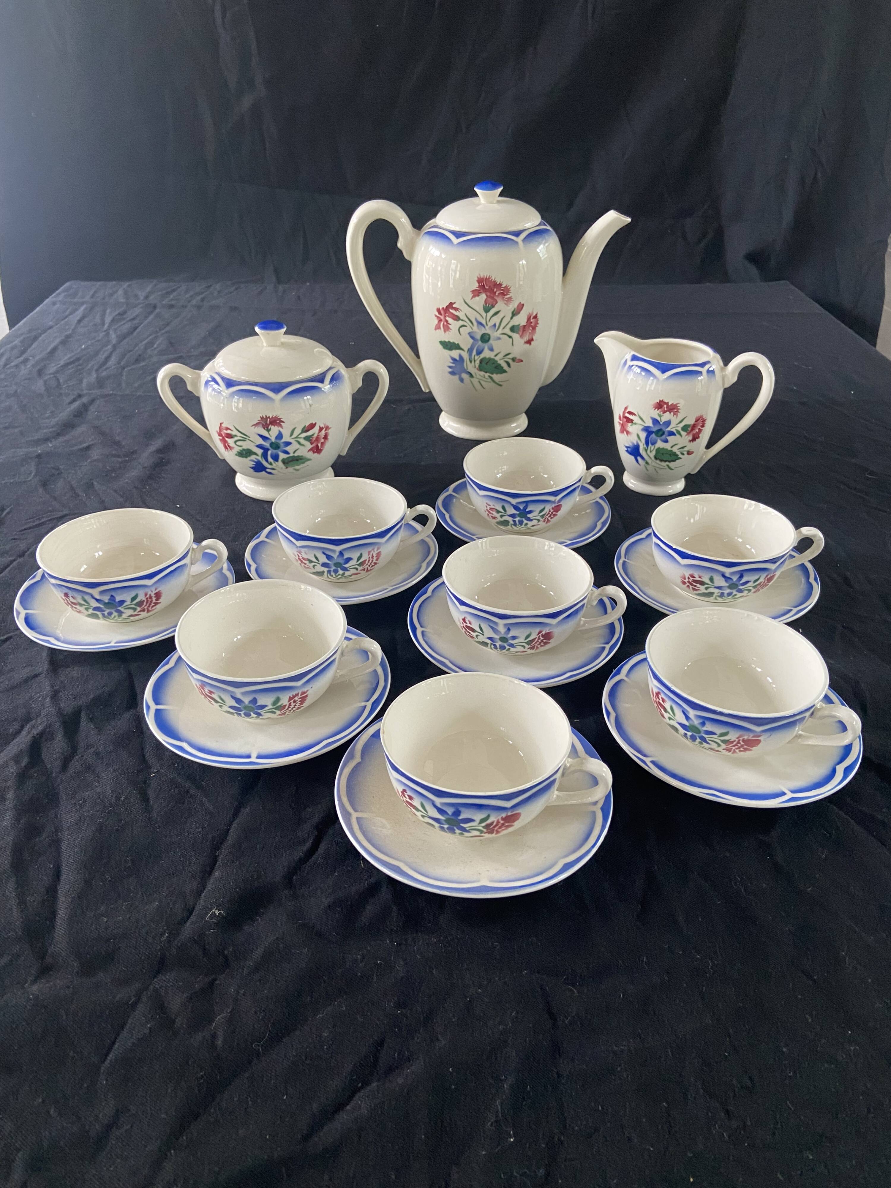 Digoin Sarreguemines "Elorn" coffee service