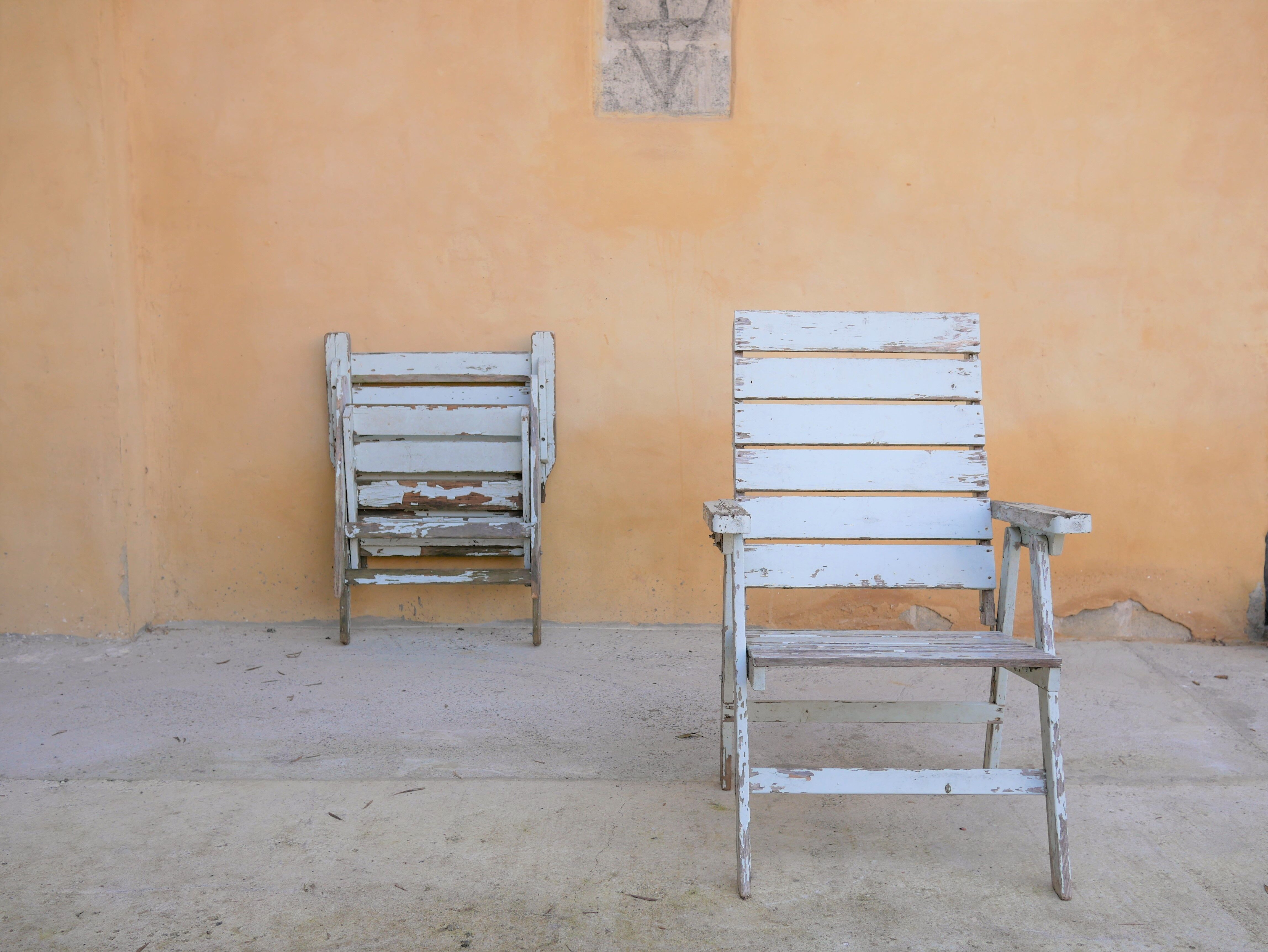 Vintage wooden folding garden chair