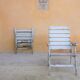 Vintage wooden folding garden chair