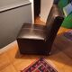 Brown leather armchair