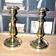 Antique candle holders in christofle brass punched gold