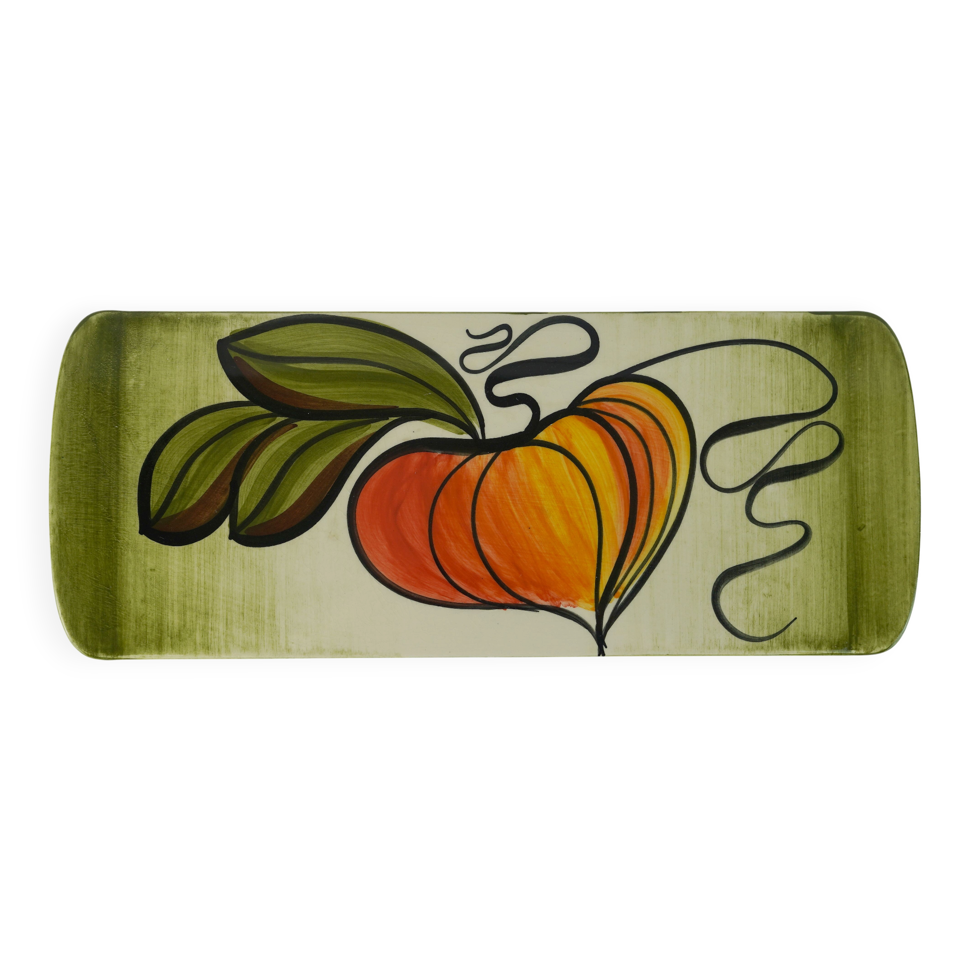 mid century ceramic CAKE PLATTER stutzel sachs aalen autumn decor