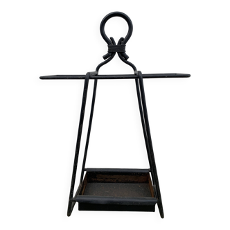 French black wrought iron fireplace set, 1960