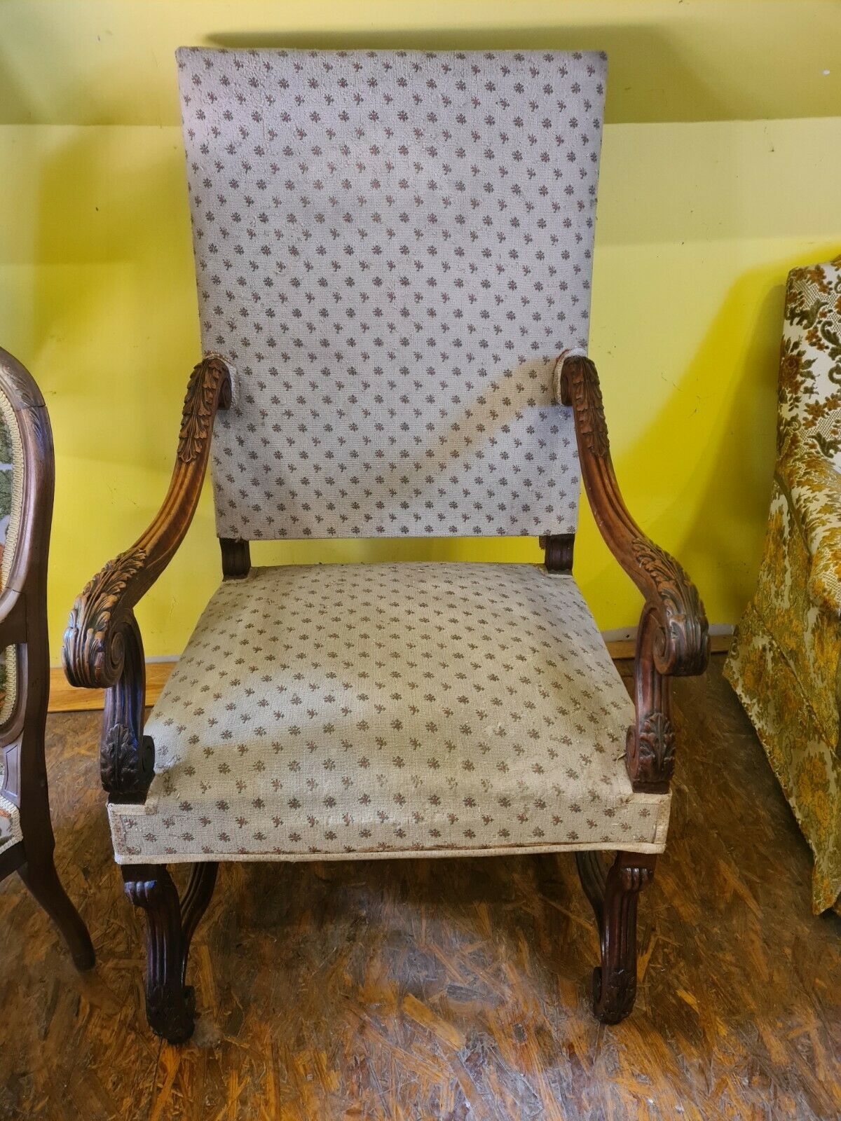 Walnut renaissance style armchair