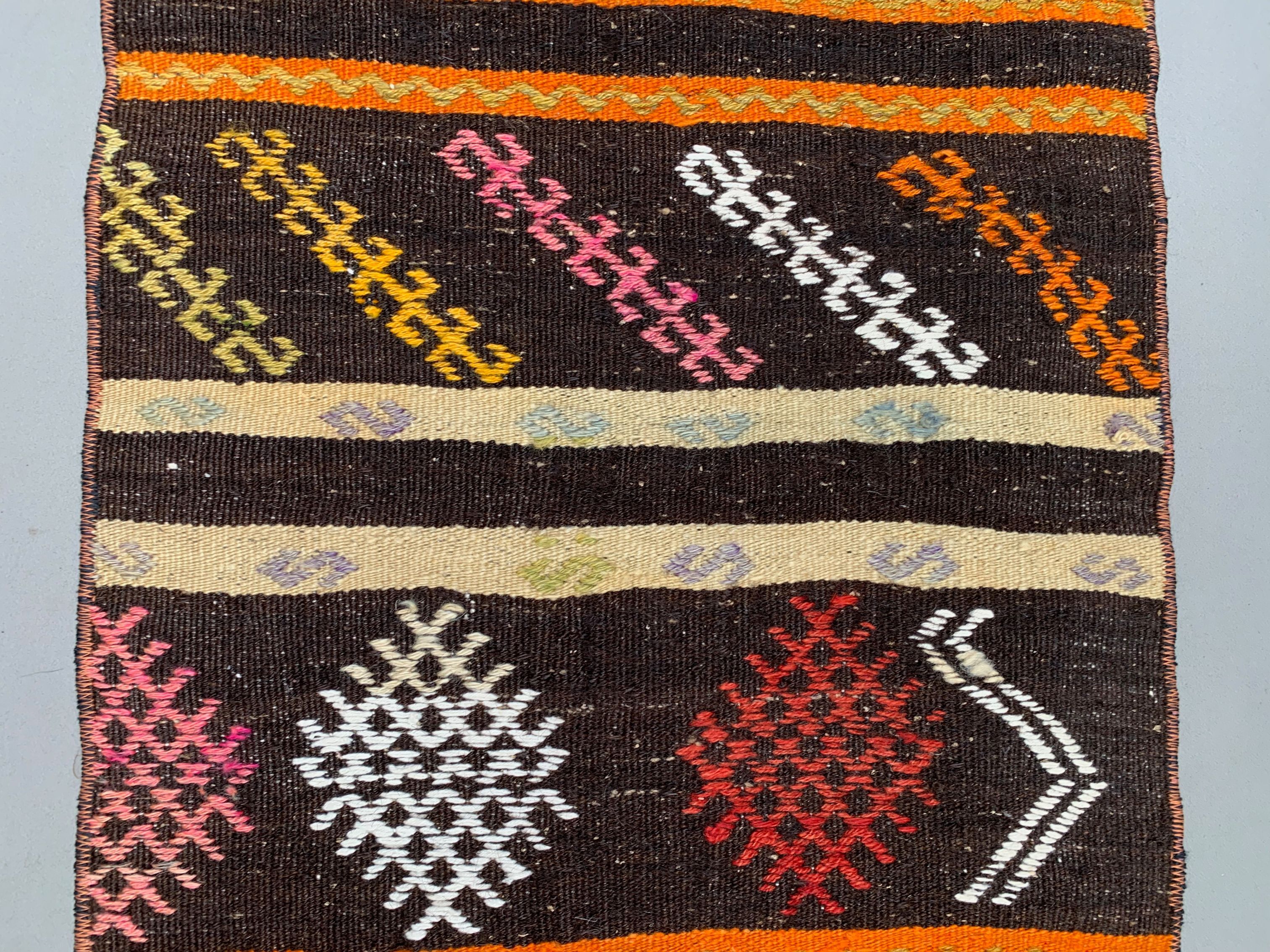 Old Turkish narrow Kilim Runner 300x51 cm shabby chic, vintage kelim