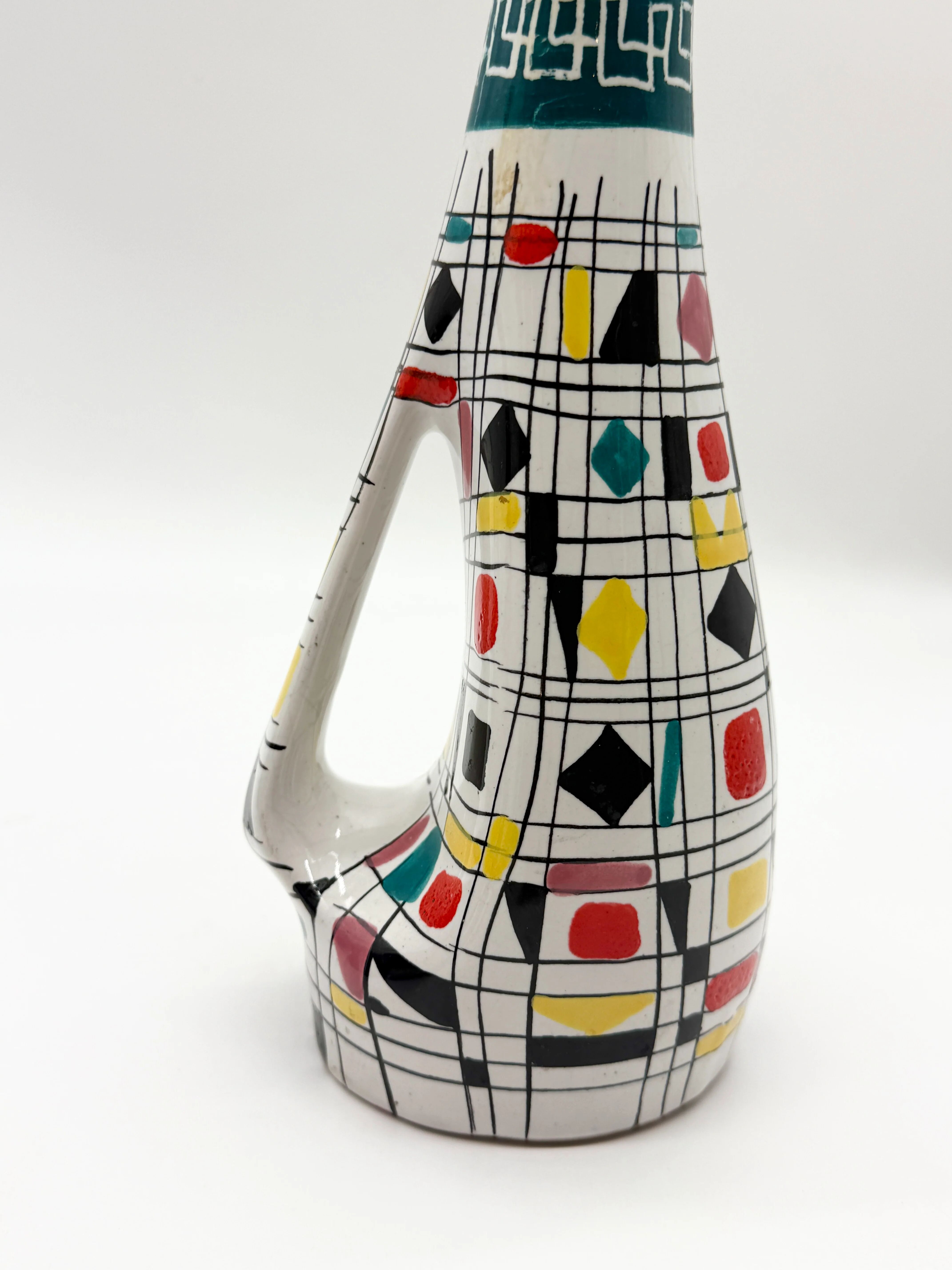 Vase / ewer in ceramic maiolica Deruta, Italy, 1960s