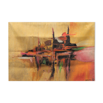 Tapisserie "la ville dorée" de Garrucha XX ème