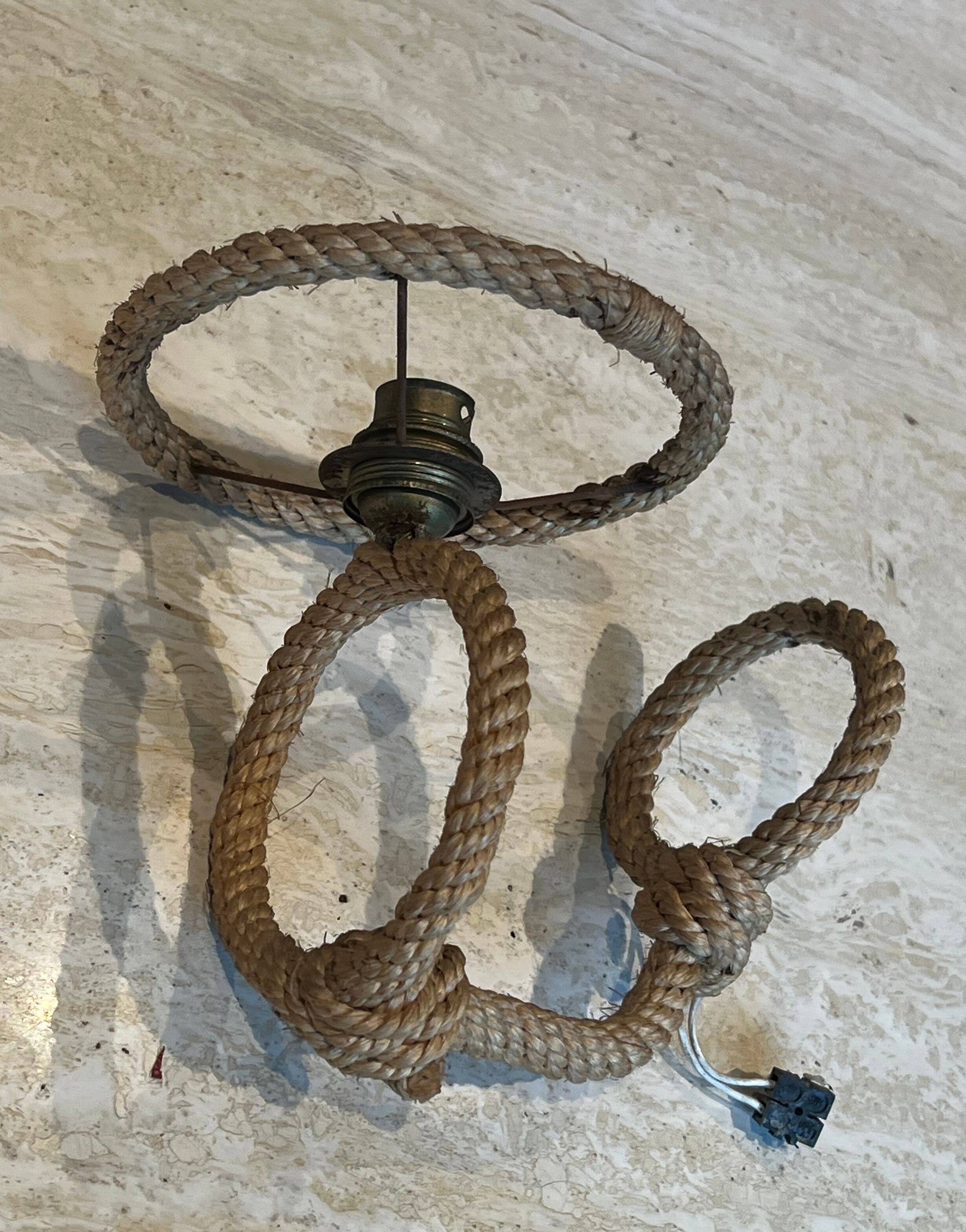 Pair of wall lights in Audoux Minet rope.
