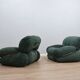 Pair of vintage armchairs by Adriano Piazzesi, Okay Collection 1970