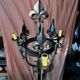 Lampadaire, de style médiéval, en fer fogé