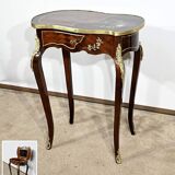 Small Living Room Table in Rosewood and Marquetry, Louis XV style, Napoleon III – Middle XI period