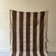 Tapis Killim 100% coton rayé beige / noir / orange