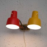 1960s Scandinavian Two-Arm Wall Lamp in Metal