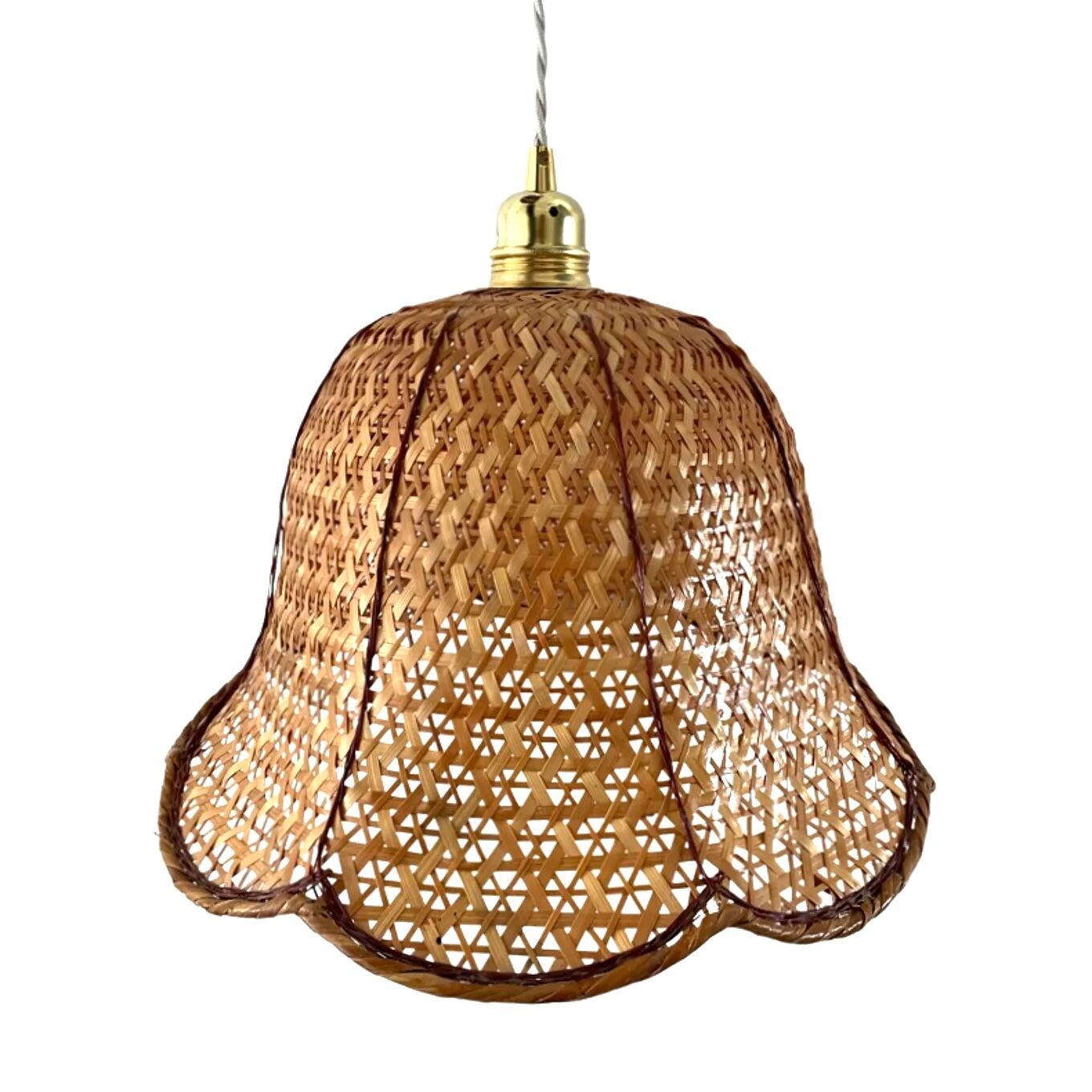 Vintage suspension in electrified braided wicker to nine