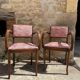 Pair of 1960s bridge chairs in Nobilis fabric