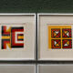 Set of two abstract screen prints, signed L Cohe.