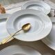 5 deep plates in white and gold Limoges porcelain