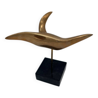 Sculpture d'oiseau en Bronze doré -  Alain Cantarel