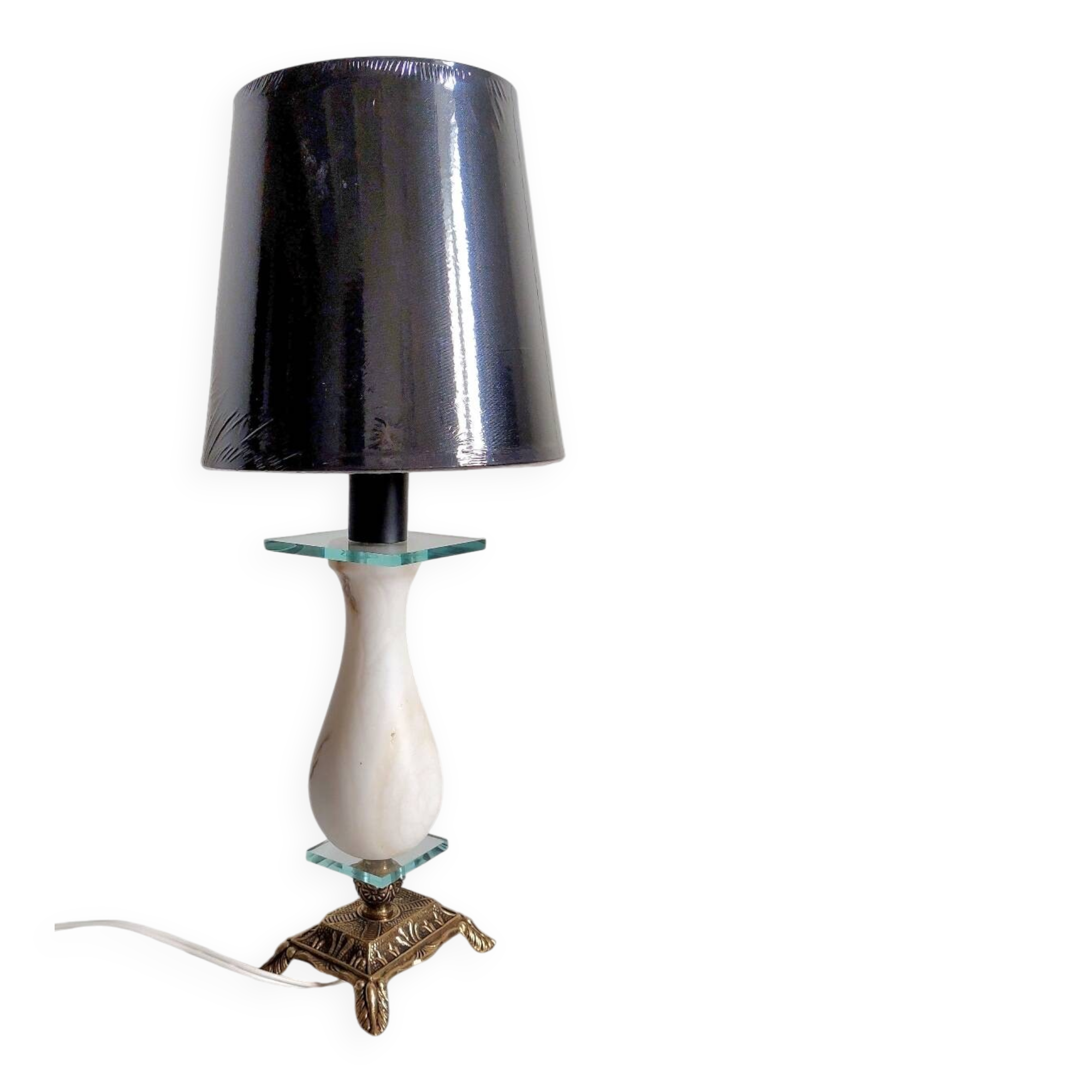 Vintage alabaster and brass lamp