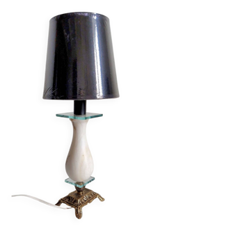 Vintage alabaster and brass lamp