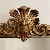 Old mirror louis Philippe Dore gold leaf pediment gilded fireplace