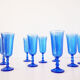 Set of 9 blue champagne flutes