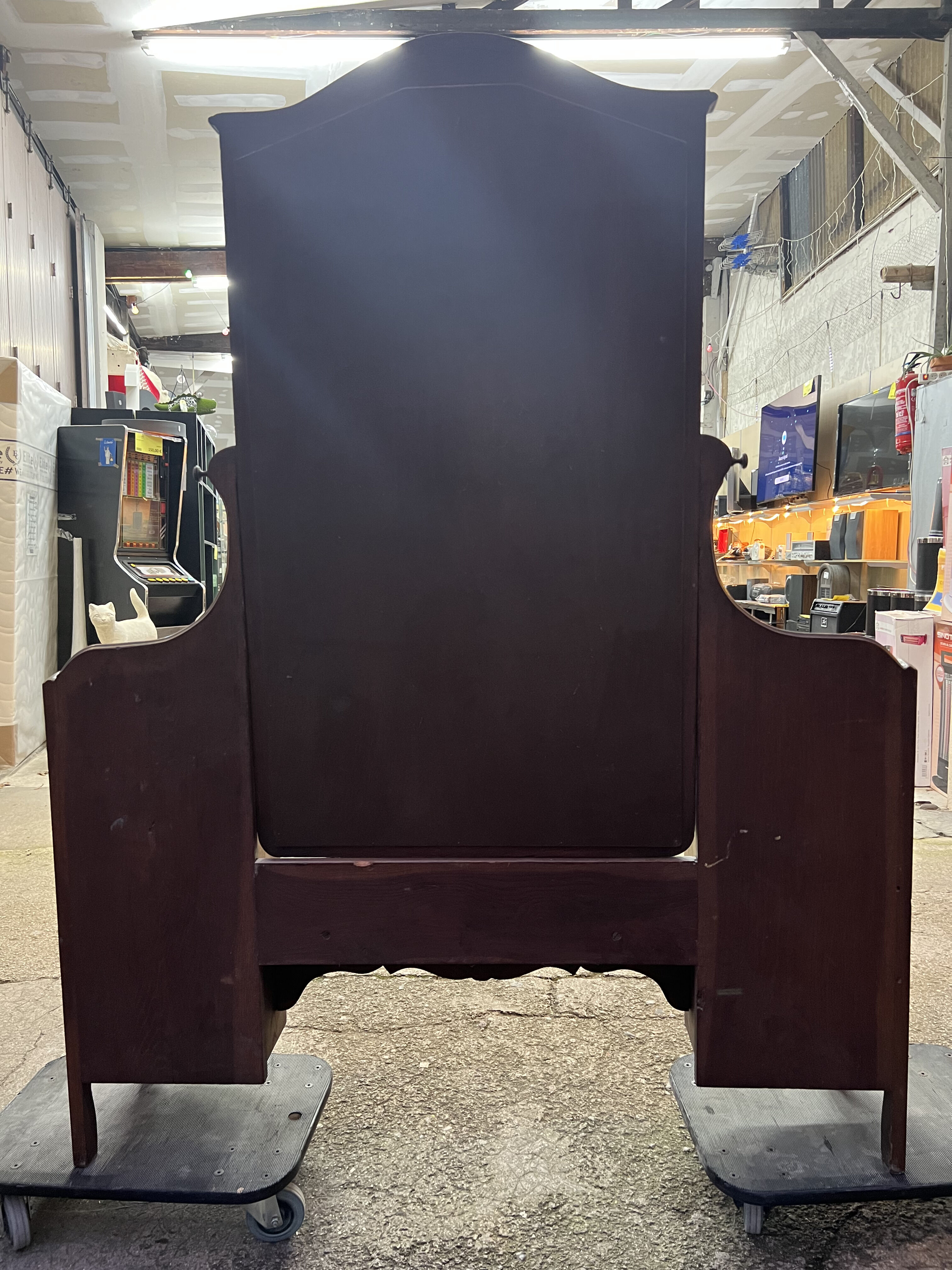 Old psyche dressing table in solid oak