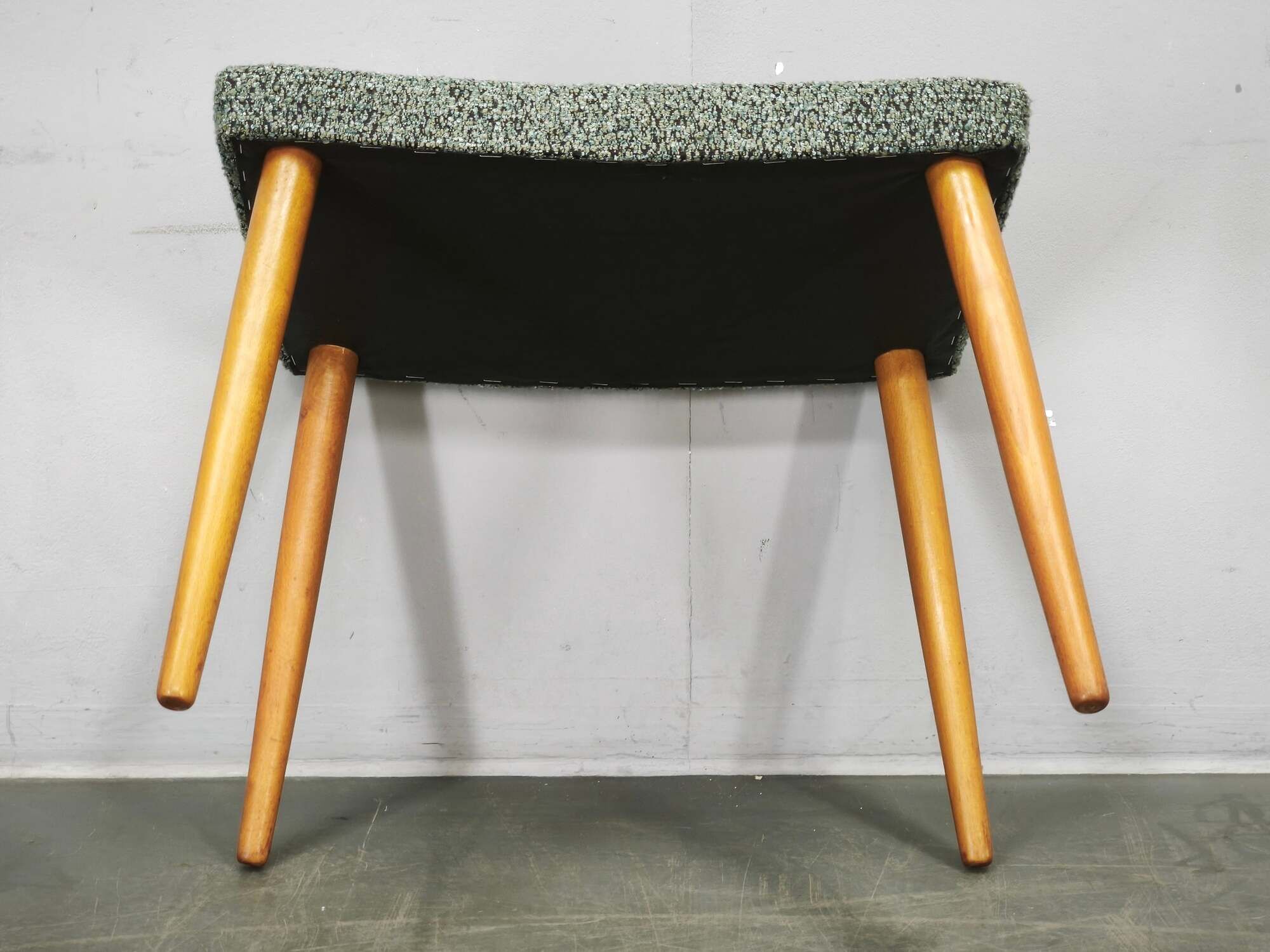 Danish Mid-Century Modern Stool in Beech and Upholstery, 1960s