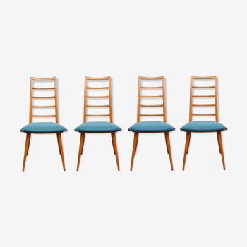 Ensemble de 4 chaises par Dettinger pour Lübke 1950