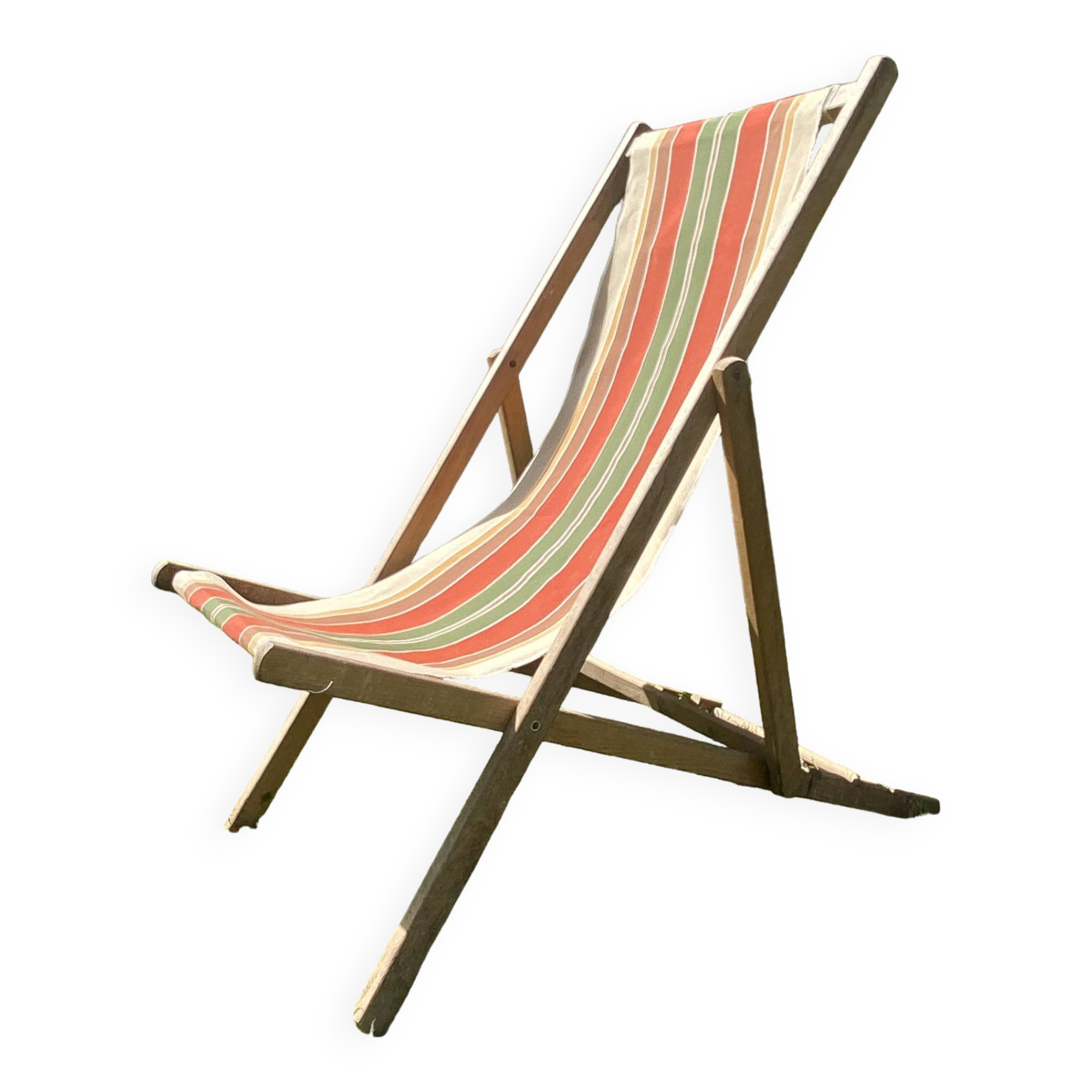 Chilean deckchair vintage striped canvas