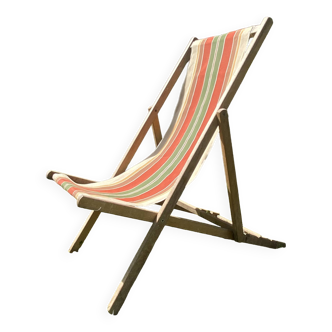 Chilean deckchair vintage striped canvas