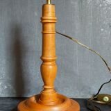 Old solid turned wooden lamp base