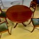 Round or oval table with four chairs in solid cherry, with extensions