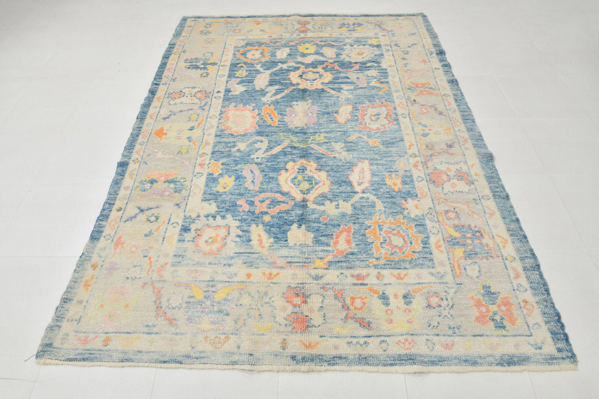 6x8 Light Blue Modern Oushak Rug, 179x246Cm