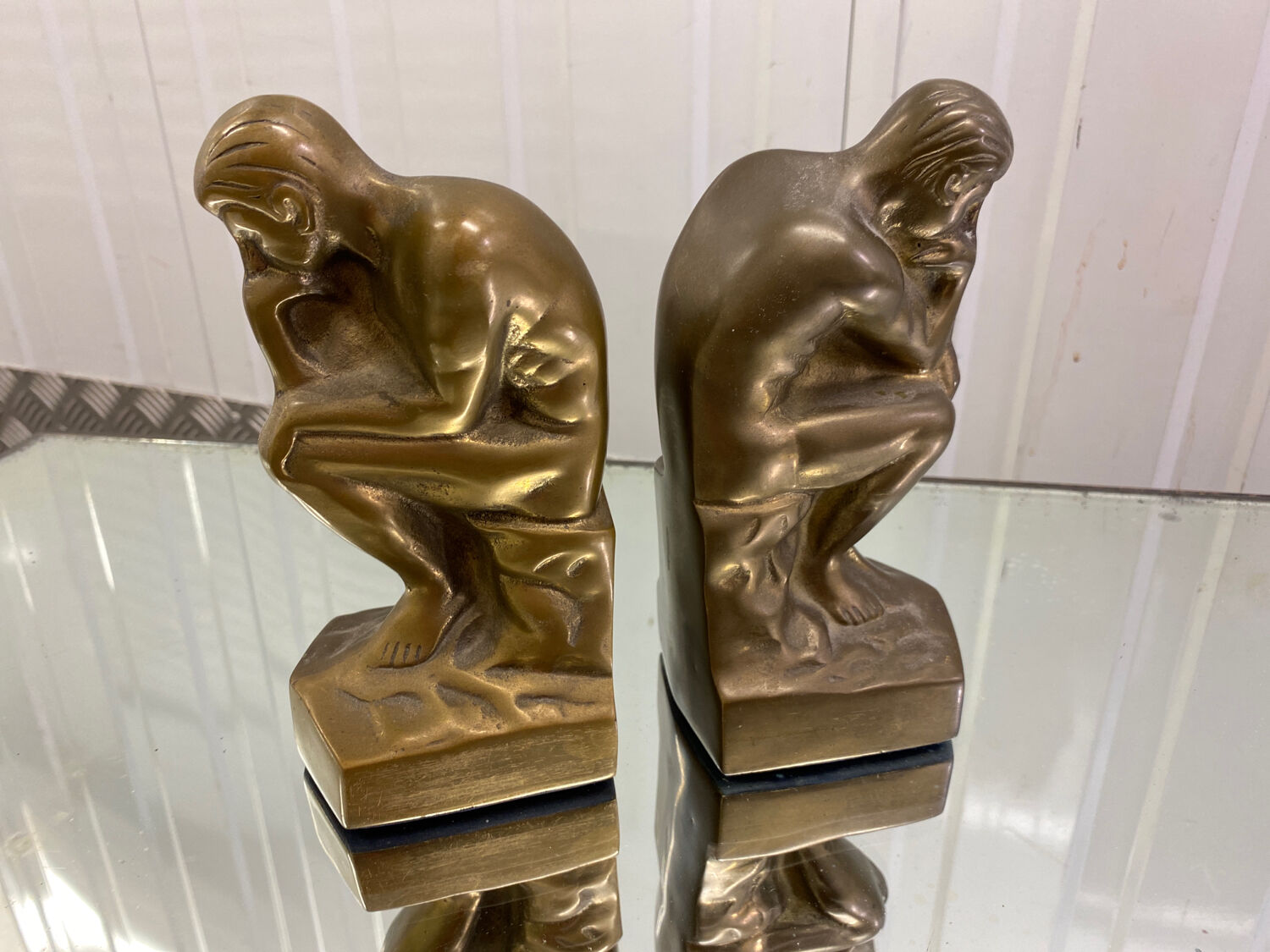 Art Deco bookends pair from Rodin's The Thinker