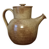 Vintage stoneware teapot signed by Nathalie and Christophe Hurtault.