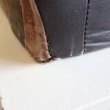 Banc coffre en patchwork de cuir vintage