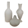 Set of 3 white vintage vases