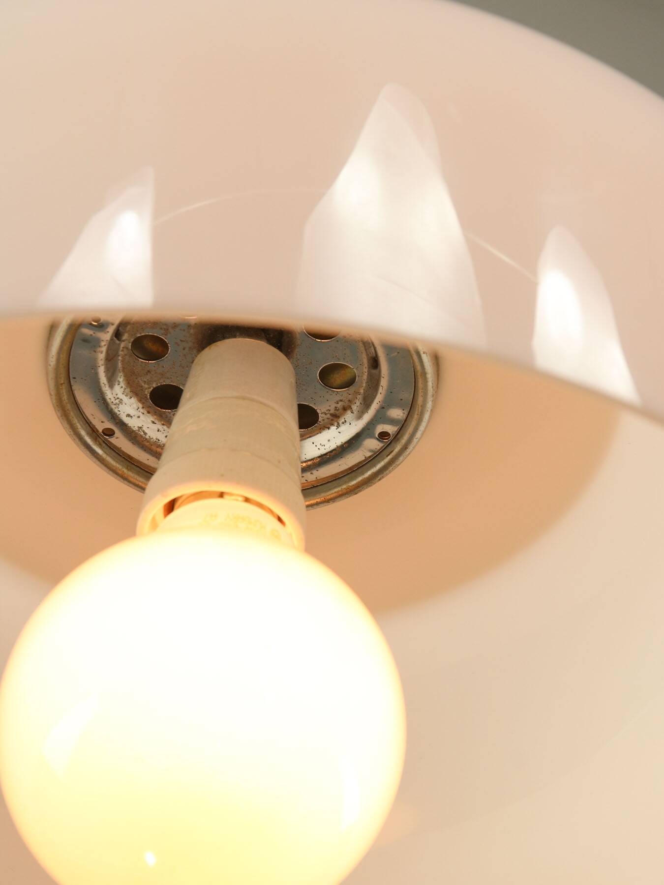 Space Age White Pendant Lamp from Guzzini, 1960s