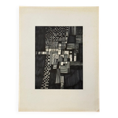 Modern composition drawing 1970 by François de Chabot